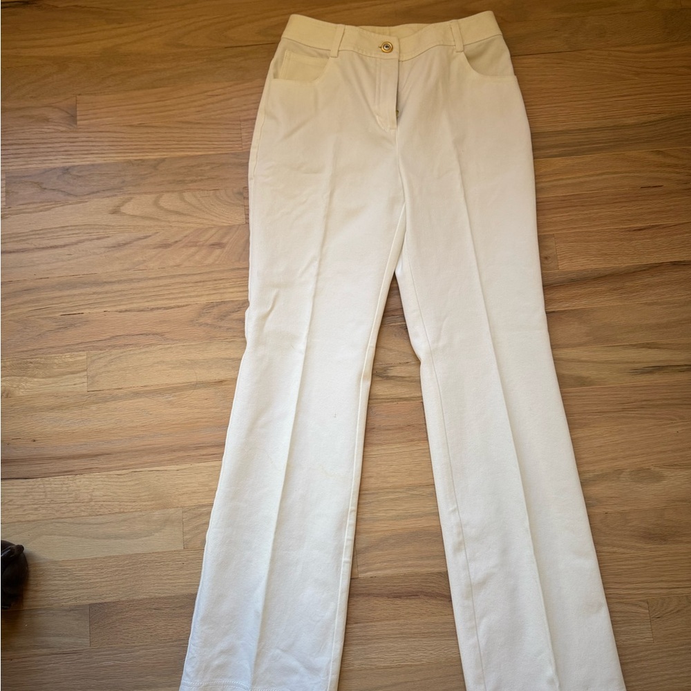 St. John Collection Ivory Straight Leg Pants